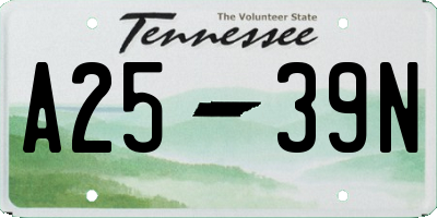 TN license plate A2539N