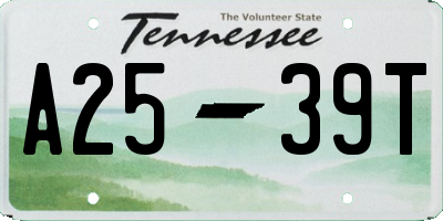 TN license plate A2539T