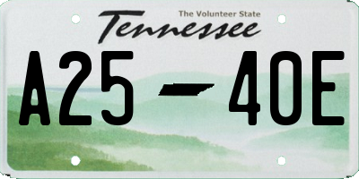 TN license plate A2540E