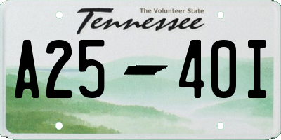 TN license plate A2540I