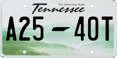 TN license plate A2540T