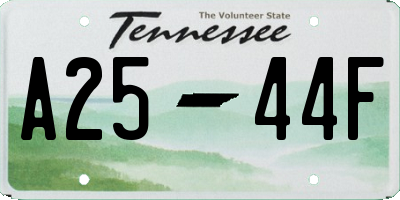TN license plate A2544F