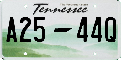 TN license plate A2544Q