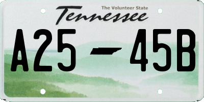 TN license plate A2545B