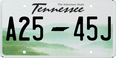 TN license plate A2545J