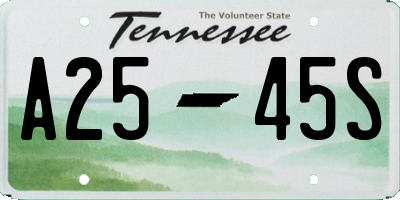 TN license plate A2545S