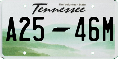 TN license plate A2546M