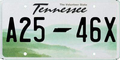 TN license plate A2546X