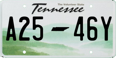 TN license plate A2546Y