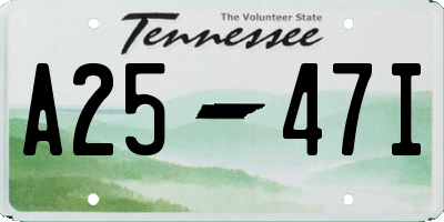 TN license plate A2547I