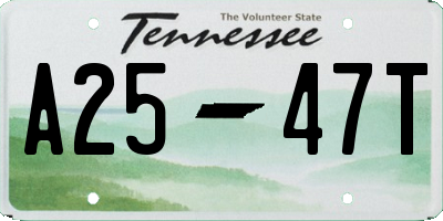 TN license plate A2547T