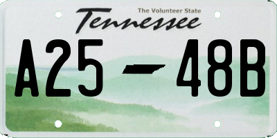 TN license plate A2548B