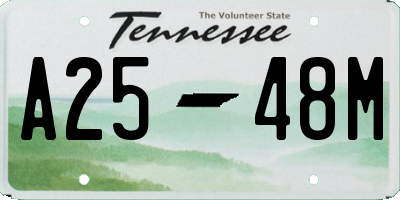TN license plate A2548M