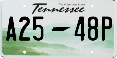 TN license plate A2548P