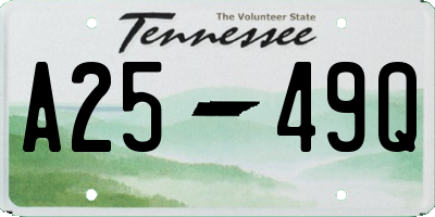 TN license plate A2549Q