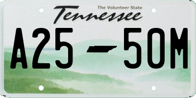 TN license plate A2550M