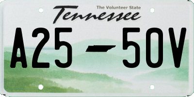 TN license plate A2550V