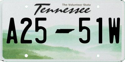 TN license plate A2551W