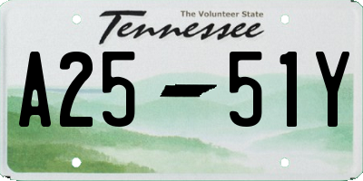 TN license plate A2551Y