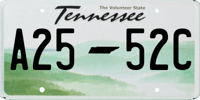 TN license plate A2552C