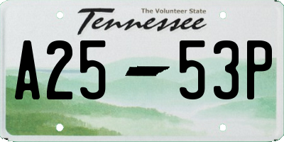 TN license plate A2553P