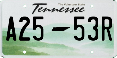 TN license plate A2553R