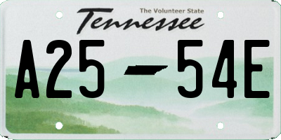 TN license plate A2554E