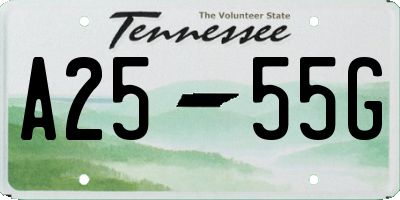 TN license plate A2555G
