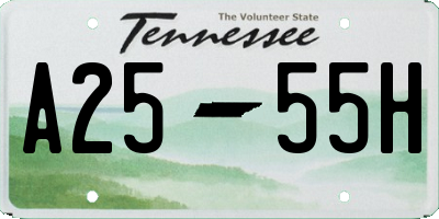 TN license plate A2555H