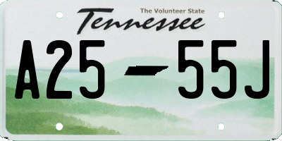 TN license plate A2555J