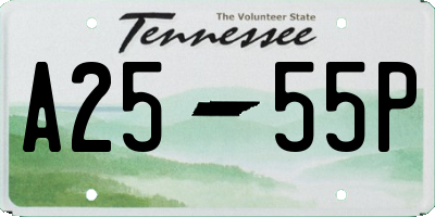 TN license plate A2555P