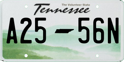 TN license plate A2556N