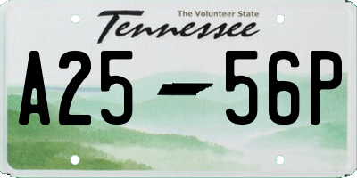 TN license plate A2556P