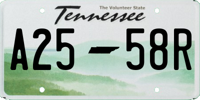 TN license plate A2558R