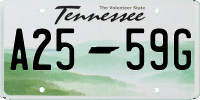 TN license plate A2559G