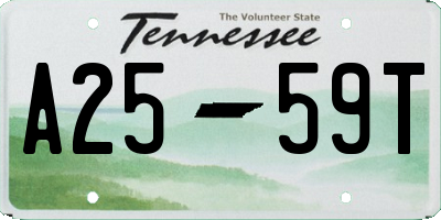 TN license plate A2559T