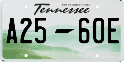 TN license plate A2560E