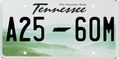 TN license plate A2560M