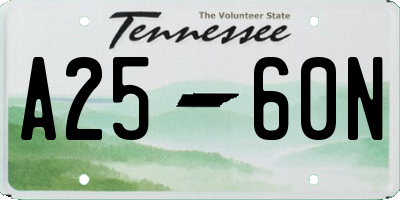 TN license plate A2560N