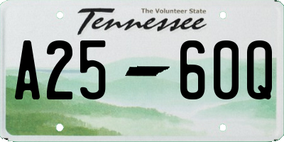 TN license plate A2560Q