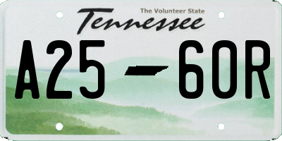 TN license plate A2560R