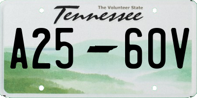 TN license plate A2560V