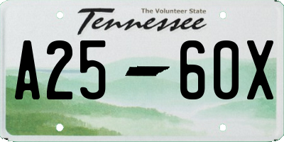 TN license plate A2560X