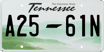 TN license plate A2561N