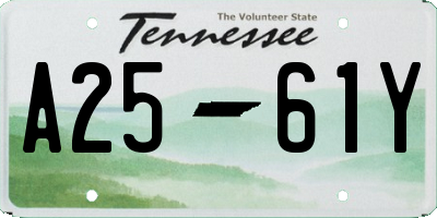 TN license plate A2561Y