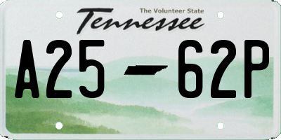 TN license plate A2562P