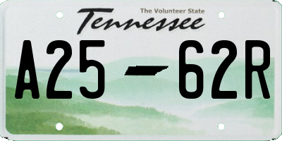 TN license plate A2562R