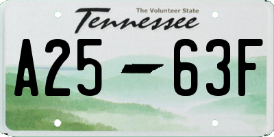 TN license plate A2563F