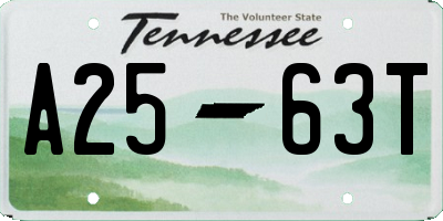 TN license plate A2563T