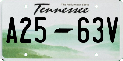 TN license plate A2563V